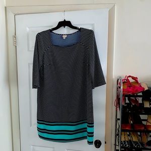 Striped shift dress.